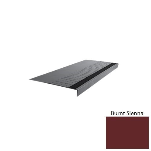 Flextones Burnt Sienna Type 776 With Flush Ribbed / Smooth Insert Distinct Designs Rubber - 12" X 72" Stair Tread - Rgt Radial Ii Raised Disc Design