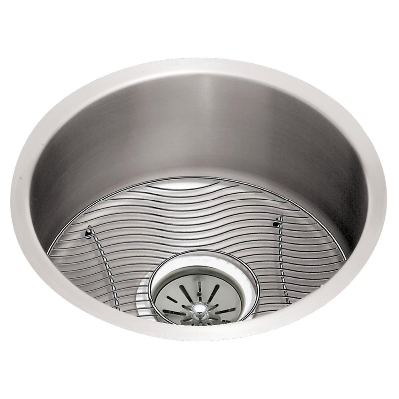 Eluh12fbdbg Lustertone Classic Stainless Steel Undermount Single Bowl Kitchen Sink - 14 3/8" X 14 3/8" X 6" With Bottom Grid Drain - Stainless Steel