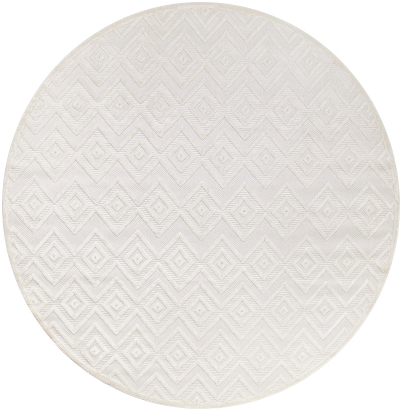 Versatile Ivory White Round Area Rug