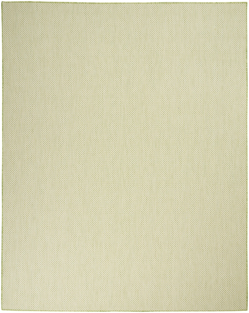 Courtyard Cou01 Ivory Green Polypropylene Modern Area Rug - 9 Ft x 12 Ft