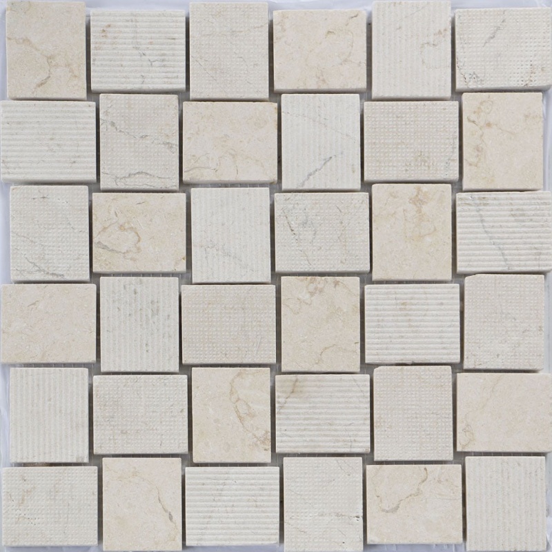 Bali Crema Marfil Marble Mosaic - Sumatra - Polished & Etched