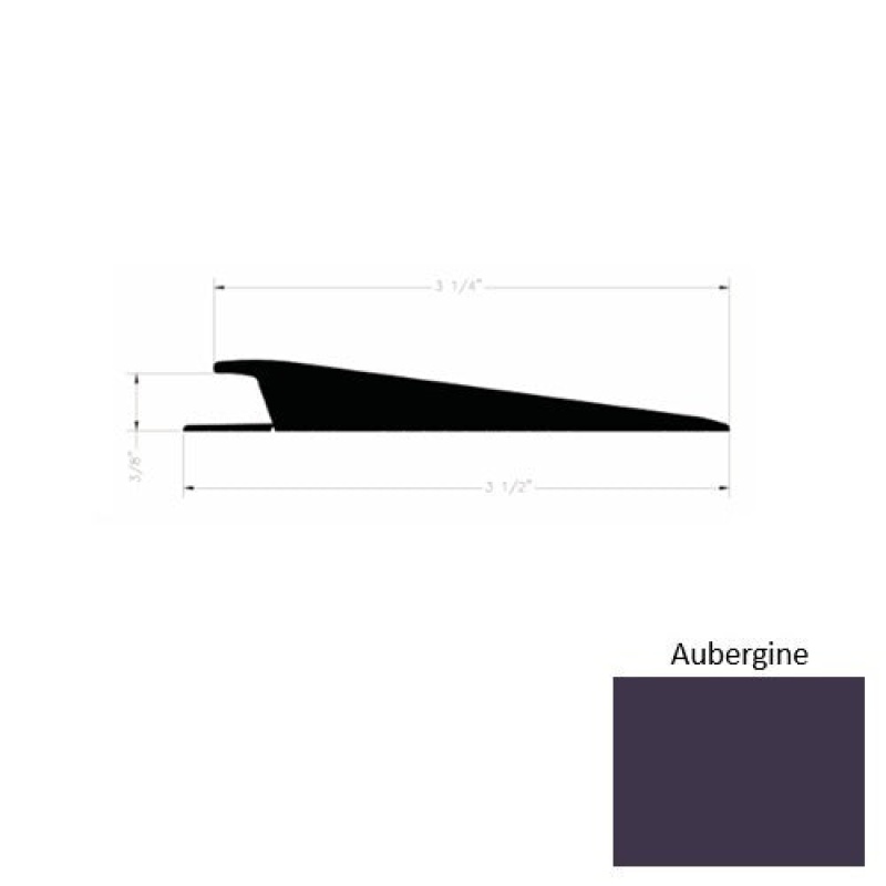 Solid 74 Aubergine Rubber Rolling Traffic Transition - 3 1/2" X 9 Ft (108") X 3/8"