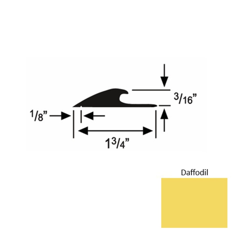 Solid 42 Daffodil Rubber Custom Carpet Edging