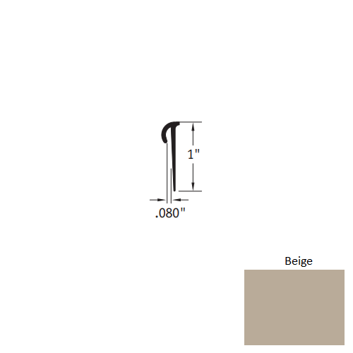 Beige Vinyl Self-Stick Cove Cap Trim