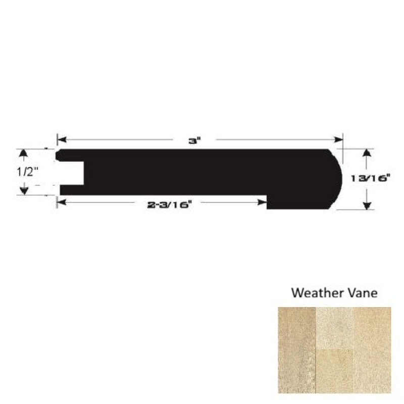 Weather Vane Hardwood Moulding / Trim - 90" Flush Stairnose - Ultra Low Gloss Urethane