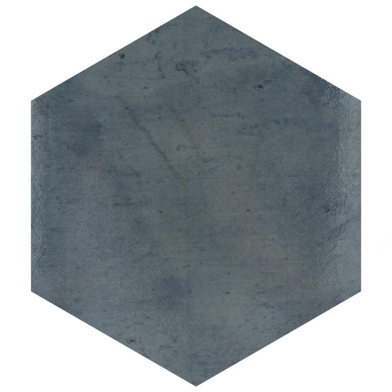 Capri Indigo Porcelain Tile - Glossy - 7" X 8" Hexagon