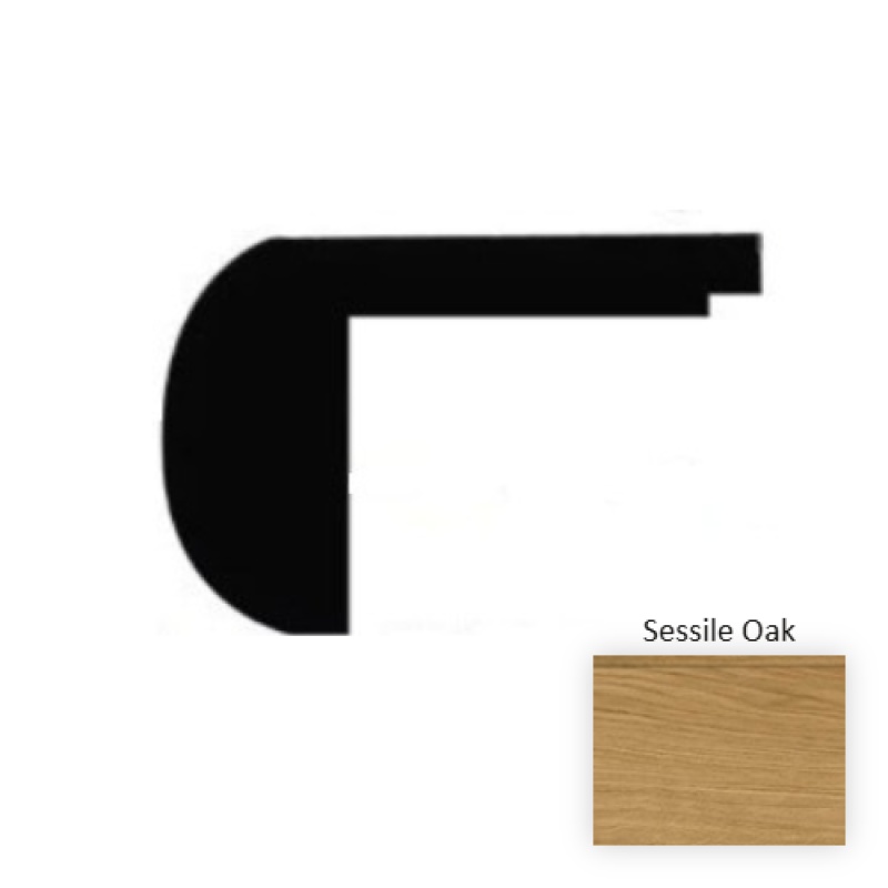 New Series Sessile Oak Laminate Wood Moulding / Trim - 94.5" Flush Stair Nose - Embossed