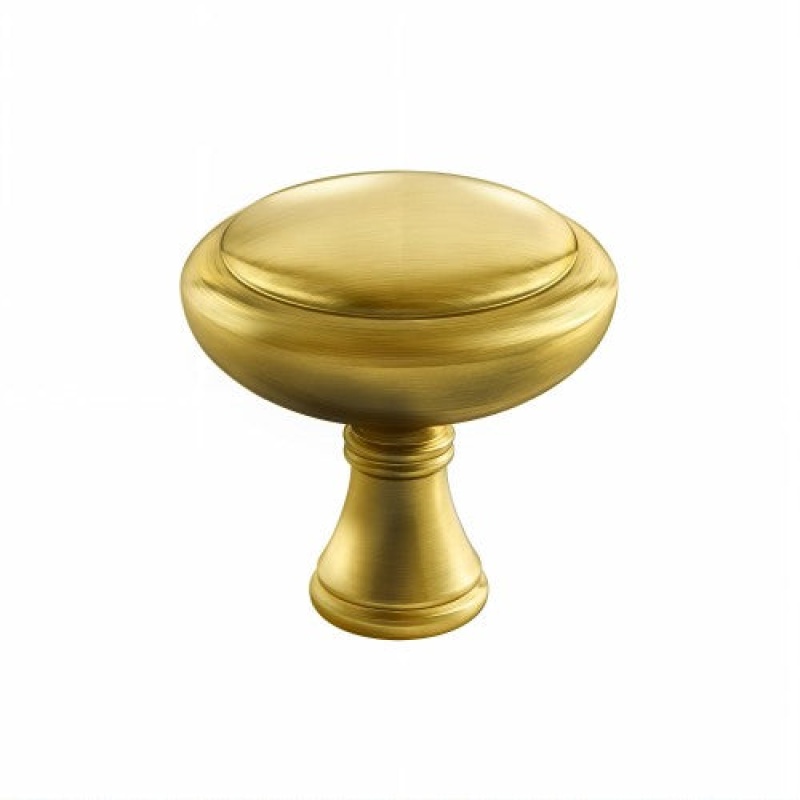3185 Series Metal Cabinet Knob - Brushed Brass - 1 1/4" (32 Mm) Length