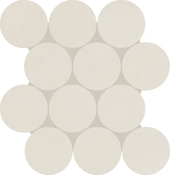 Indoterra White Desert Porcelain Mosaic - 4" Circle - Matte