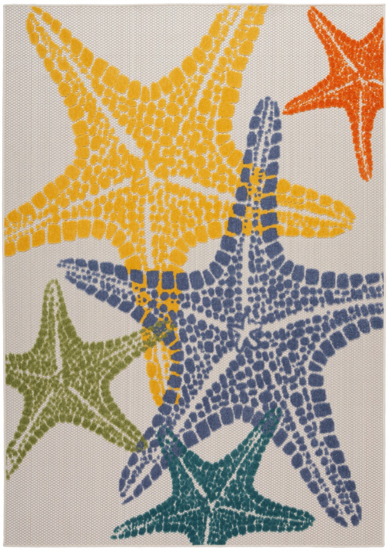 Aloha Alh28 Multicolor Polypropylene Area Rug 5 Ft x 8 Ft