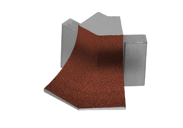 Dilex Ahka 135 Degree Outside Corner Metal Tile Edging Trim - Rustic Brown Textured Color Coated Aluminum - 9/16" X 1"