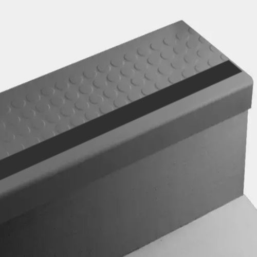 Black Raised Round Rubber Moulding / Trim Stair Tread