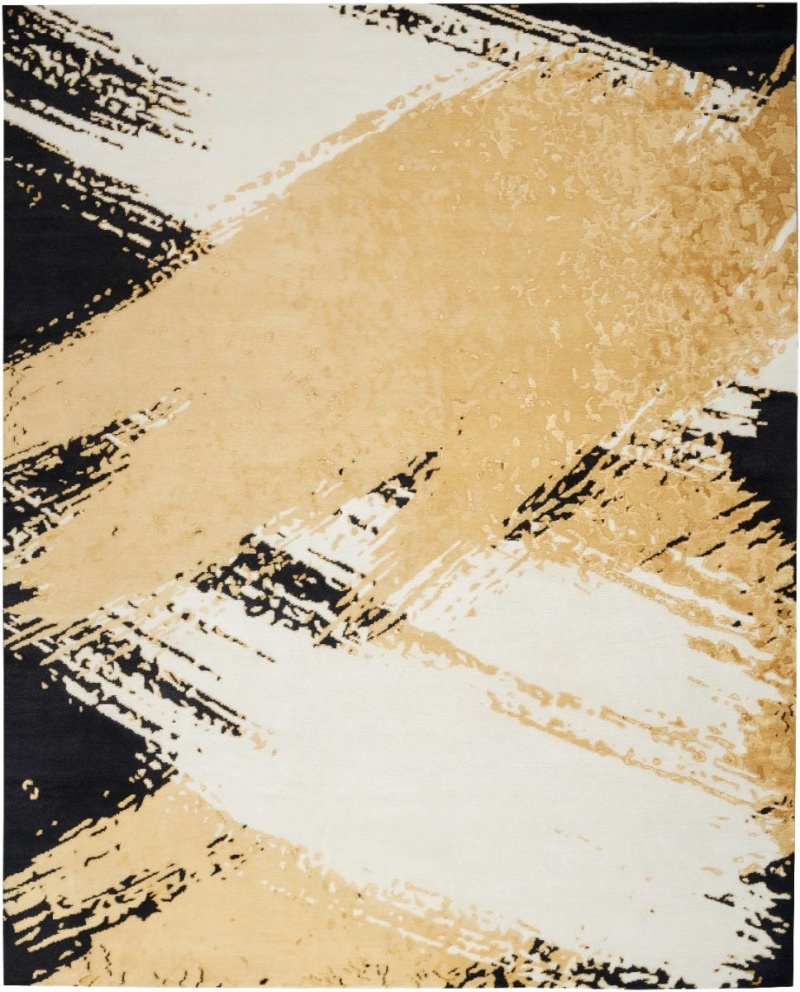 Christopher Guy Wool & Silk Gold Black Area Rug