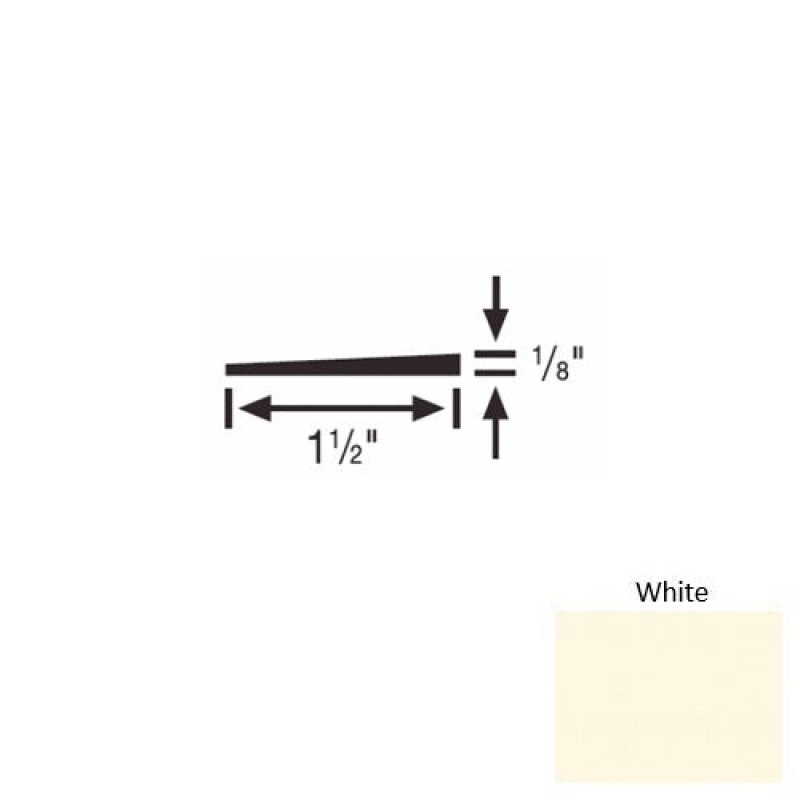Solid 45 White Rubber Reducer Strip