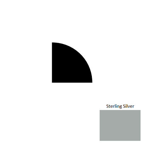 Johnsonite Sterling Silver Rubber Moulding / Trim - 1/2" X 8 Ft (96") X 1/2" Millwork Quarter Round - Millwork Quarter Round
