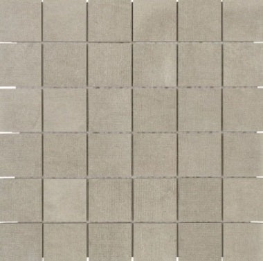 Fusion Fabric Greige Porcelain Mosaic - 2" X 2" - Matte