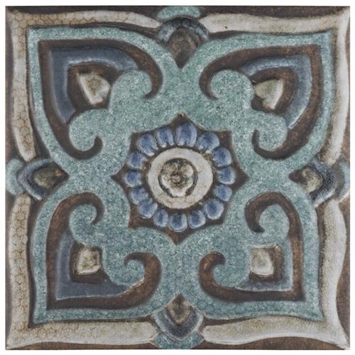 Mandala Decor Ceramic Tile - Mixed - 7 7/8" X 7 7/8"