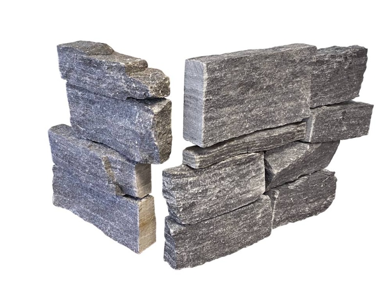 Black Marble Ledgestone Corner - Natural Cleft - 6" X 18"