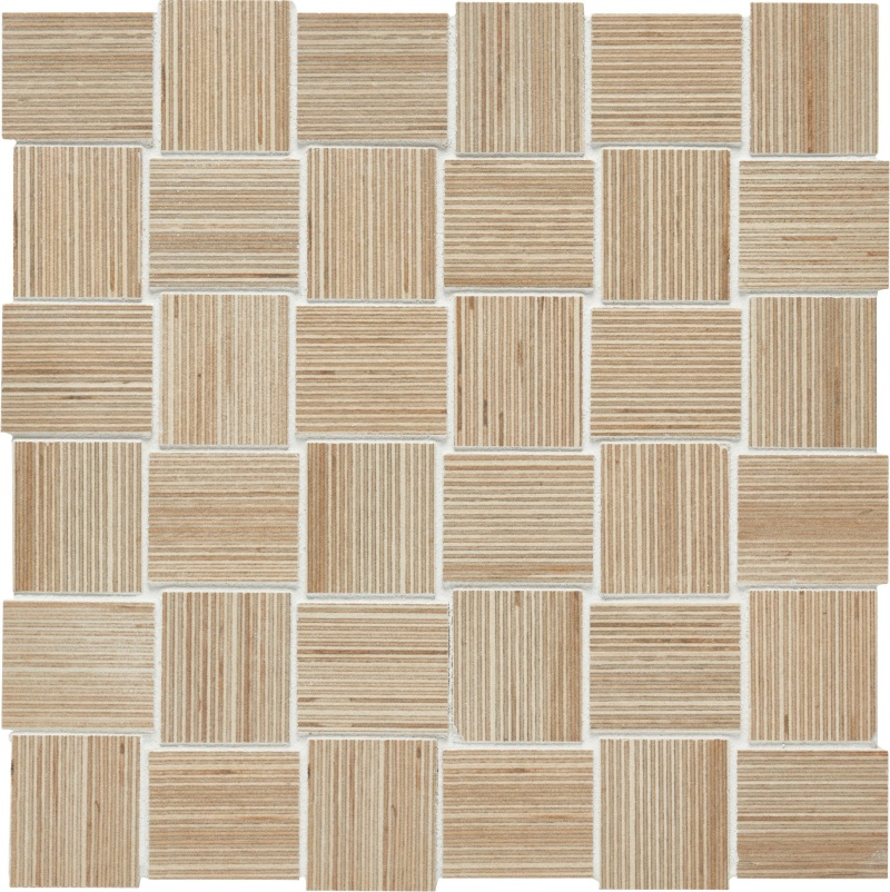Shibusa Crema Porcelain Mosaic - 2" x 2" Basket Weave - Matte