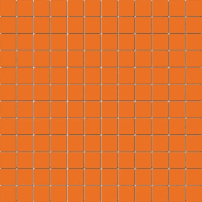 Unglazed Mosaics Clearface Orange Fizz Porcelain Mosaic - 1" X 1" - Unglazed