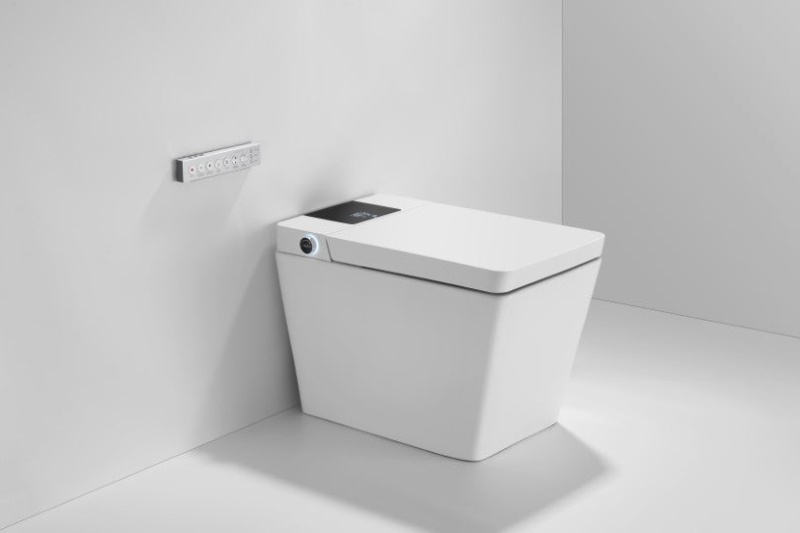 T2005w Luxury White Tankless Smart 1.28 Gpf Rectangle Toilet - 12"(Seat Included) - White