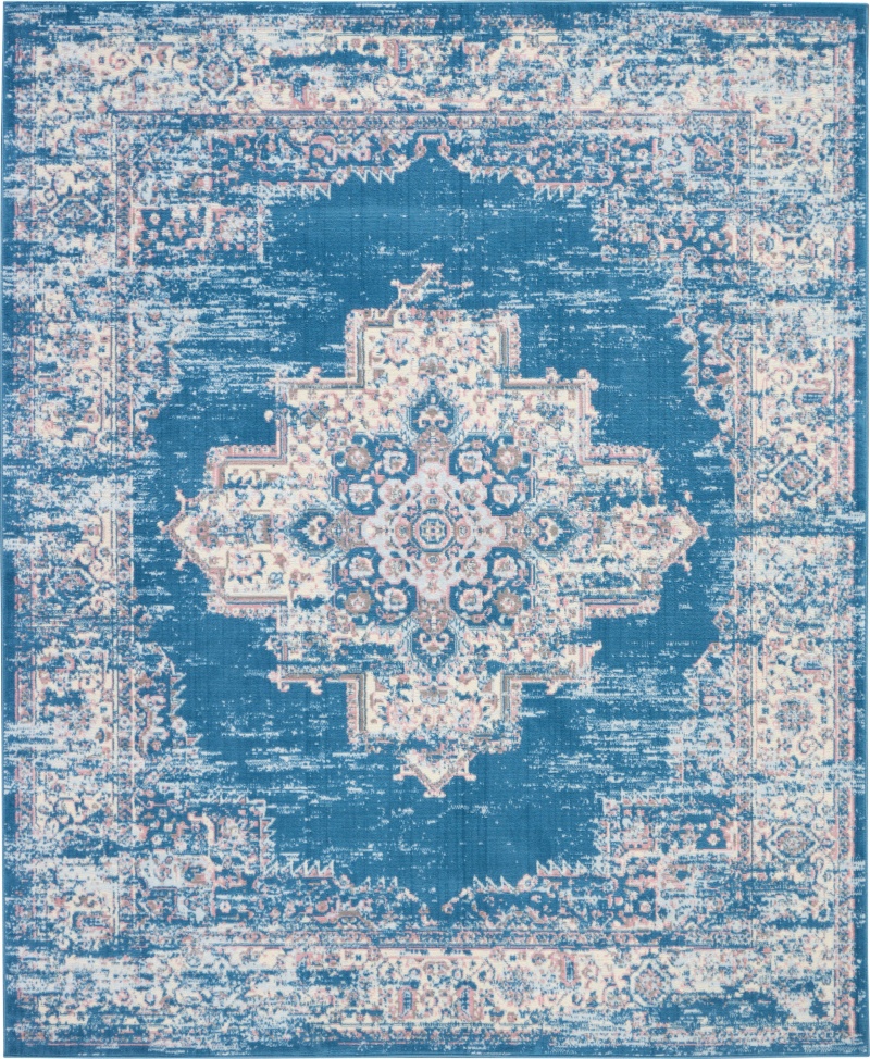 Grafix Blue Vintage Area Rug 7 ft x 10 ft