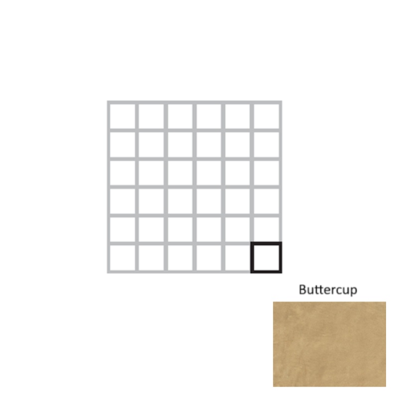 Earthen Natural Hues Buttercup Porcelain Mosaic - 2" x 2" - Matte