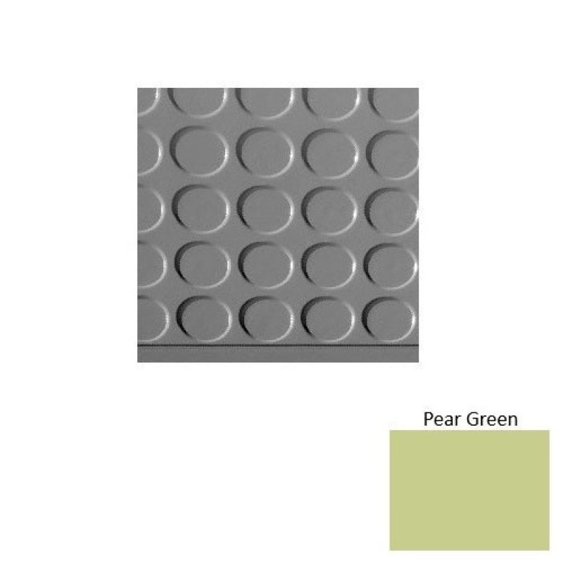 Solid 97 Pear Green Vantage Raised Circular 15" Depth Rubber (Sq) Stair Tread With Dupont Kevlar - Textured