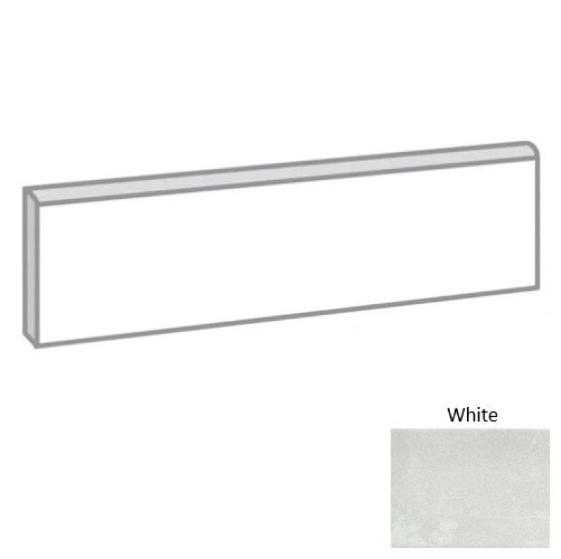Cavanite White Ceramic Floor Trim - 3" X 13" Bullnose - Matte