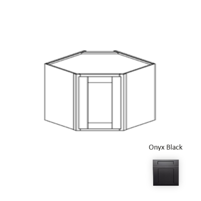 Ob.Wdc2436 Framed Shaker Signature Onyx Black Natural Clear Coat Wood Kitchen Wall Cabinet - 24" X 36" X 12" - Natural Clear Coat