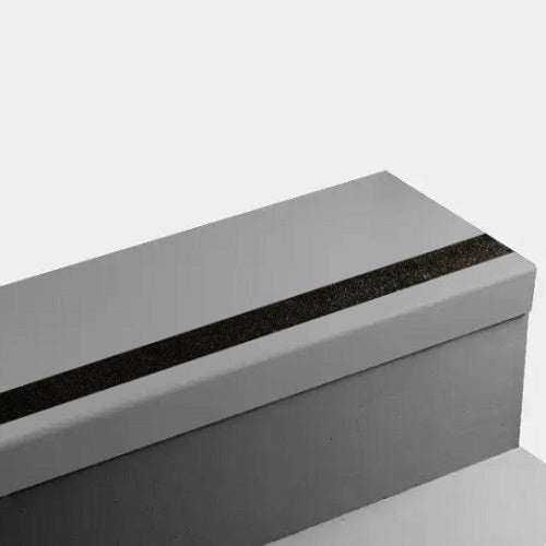 Grey Hammered Rubber Angle Fit Stair Tread