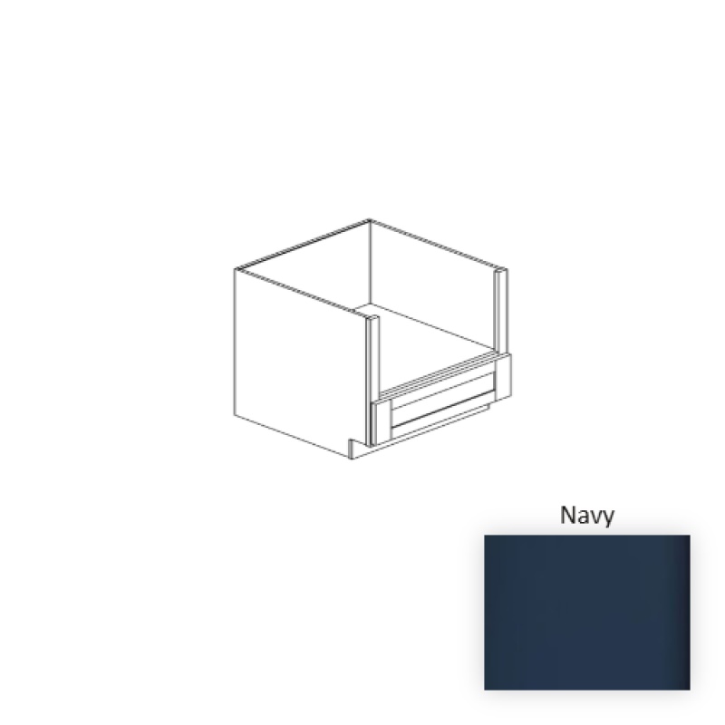 Navy Wood Kitchen Microwave Base Cabinet
