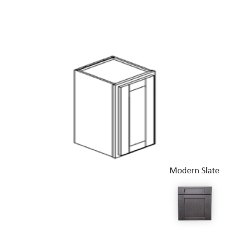 Framed Shaker Deluxe Modern Slate Natural Clear Coat Wood Kitchen Wall Cabinet - 21" X 30" X 12" - Natural Clear Coat