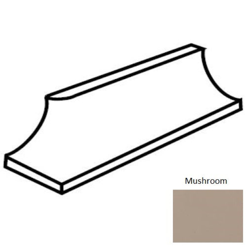 Unglazed Mosaics Mushroom Porcelain Cove Base Outcorner