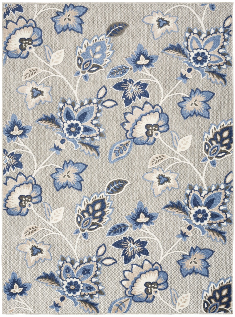 Aloha Alh31 Blue Grey Polypropylene Area Rug 6 Ft x 9 Ft