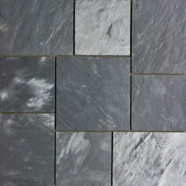 Silver Blue Slate Tile - Natural Cleft Face, Gauged Back - 12" X 24"
