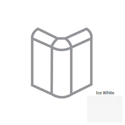 Traditions Ice White Ceramic Wall Trim - 3" X 3" Bullnose Corner