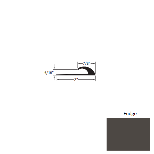 Johnsonite Fudge Vinyl Moulding / Trim - 7/8" X 12 Ft (144") X 5/16" Edge Guard - Edge Guard