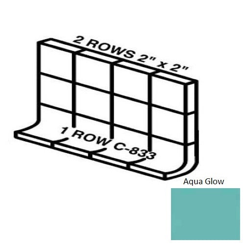 Keystones Unglazed Mosaic Aqua Glow Porcelain Wall Trim
