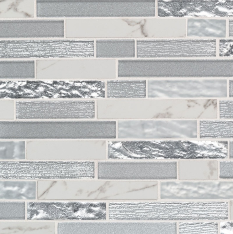 Whistler Ice Interlocking Glass Mosaic - Linear - Glossy