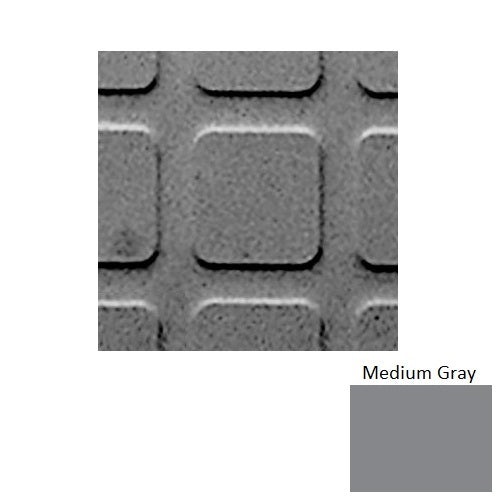 Flextones Medium Gray Square 2 Distinct Designs Textured Rubber Tile, 18" x 18"