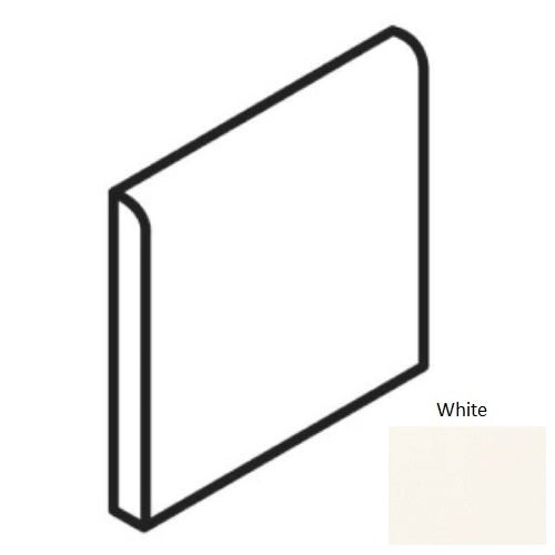 Color Wheel Classic White Ceramic Wall Trim - 4 1/4" X 4 1/4" Bullnose - Semi Gloss