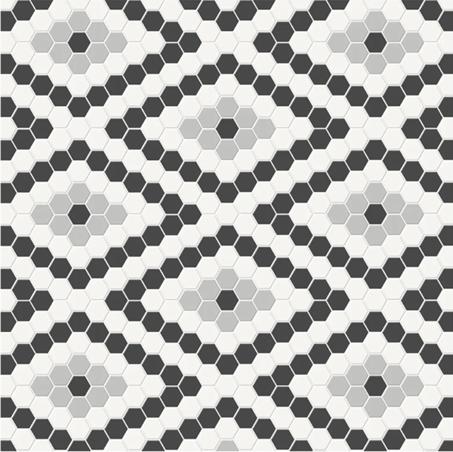 Soho Midnight Blend Porcelain Mosaic - Diamond - Matte