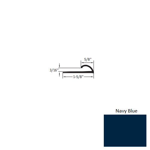 Johnsonite Navy Blue Vinyl Edge Guard Trim – 5/8" x 12 Ft
