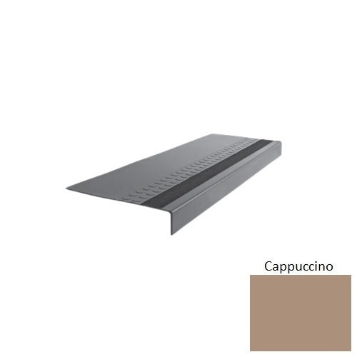 Flextones Cappuccino Type 585 With Flush Ribbed / Smooth Insert Distinct Designs Rubber - 12" X 72" Stair Tread - Rbt Radial High Profile Design