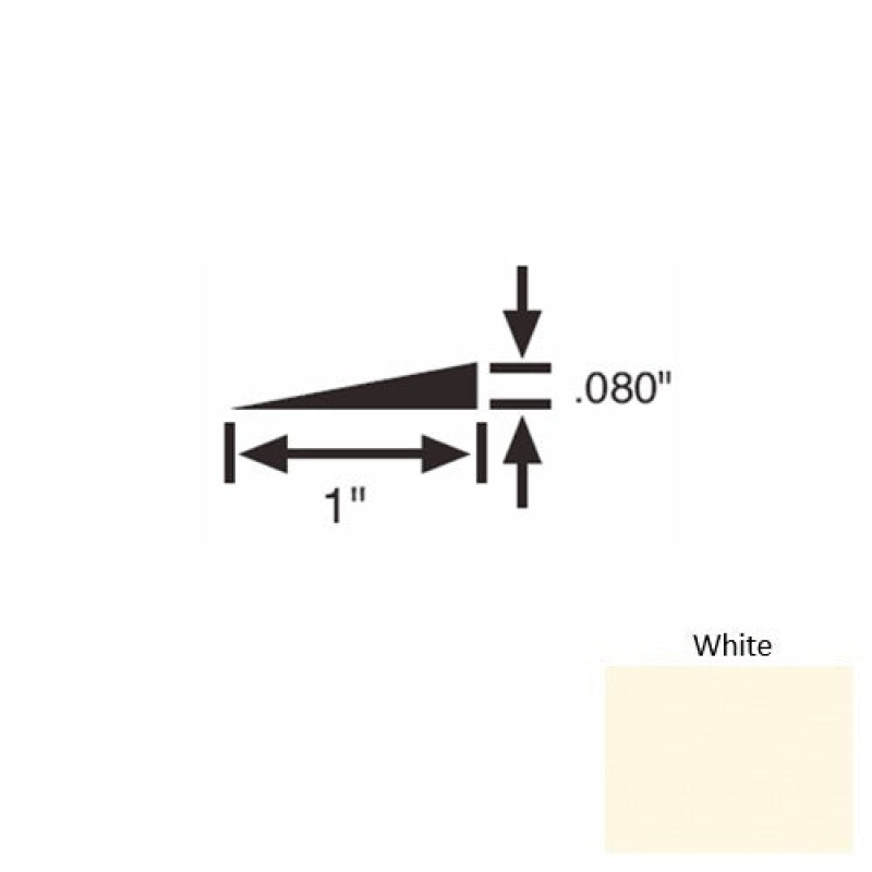 Solid 21 White Rubber Reducer Strip - 1" X 9 Ft (108") X 0.080"