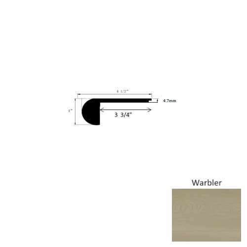 Performer Plus Warbler Luxury Vinyl Moulding / Trim - 94" Flush Stair Nose - Ceramic Bead