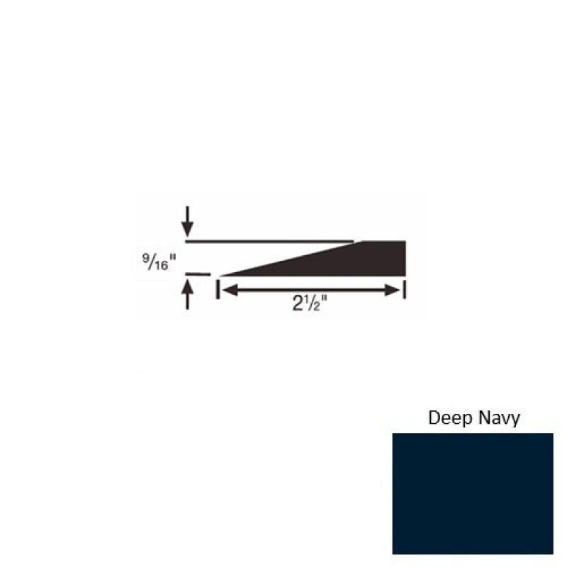 Solid 49 Deep Navy Rubber Transitional Reducer - 2 1/2" X 9 Ft (108") X 9/16"