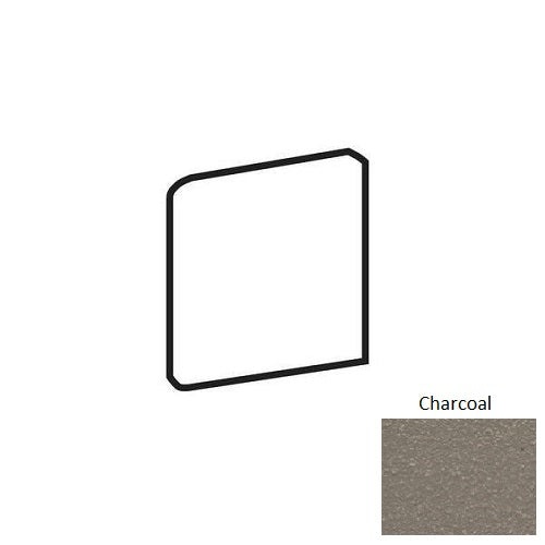 Quetread Charcoal Quarry Floor & Wall Trim - 6" x 6" Bullnose Corner - Matte