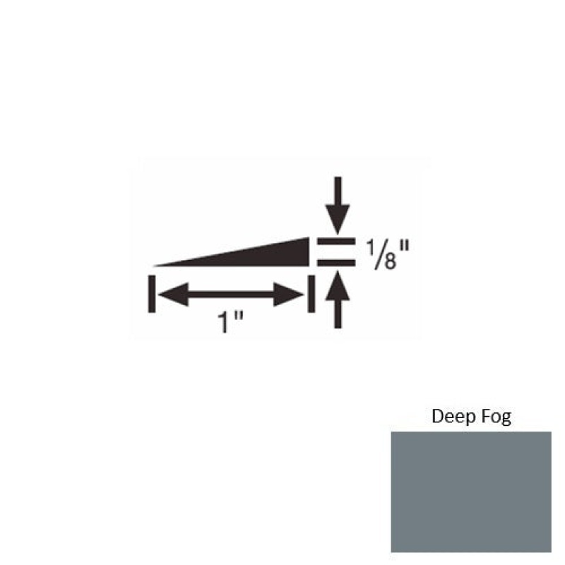 Solid 22 Deep Fog Rubber Reducer Strip - 1" X 9 Ft (108") X 1/8"